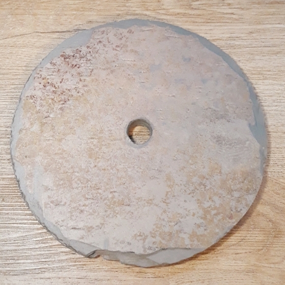 Gray Slate Circular Disc - Paver Stone with Hole in Center 8 1/4" - Picture 11 of 12